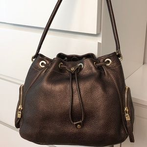 Bronze Leather Monsac Handbag